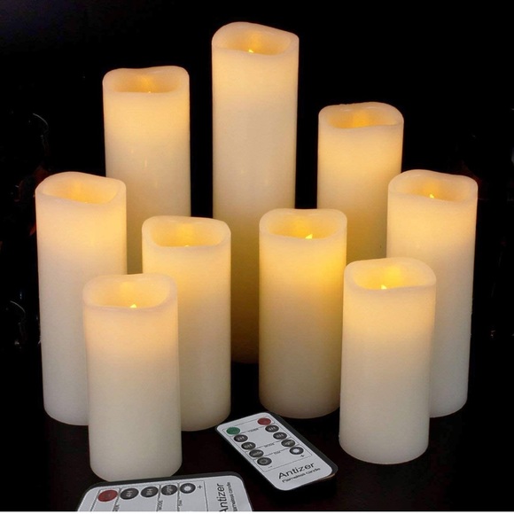 Other - Flameless Candles Led Candles Pack of 9 Ivory Real Wax Battery with Remote Timer